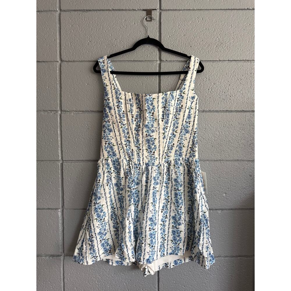 Show Me Your Mumu x Amanda Stanton Nina Skort Dress Blue Bliss Stripe size XXL - Picture 2 of 4